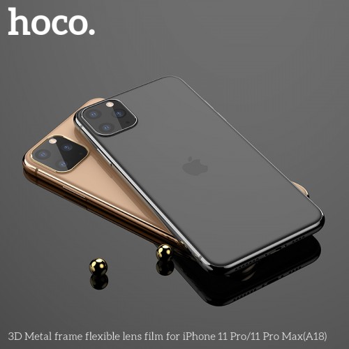 Захисне скло HOCO 3D Metal для камери iPhone 11 Pro / 11 Pro Max (A18) black