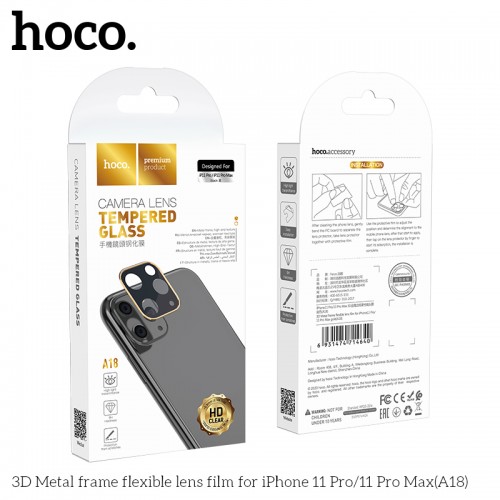 Захисне скло HOCO 3D Metal для камери iPhone 11 Pro / 11 Pro Max (A18) silver
