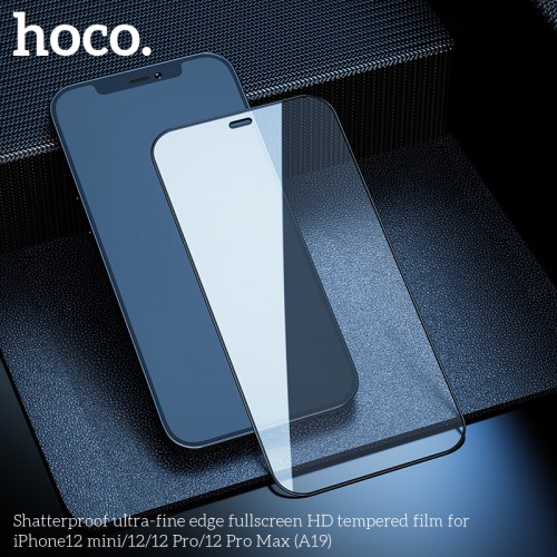 Захисне скло Hoco Shatterproof edge HD tempered film для iPhone 12 Mini 5.4 " (A19) black