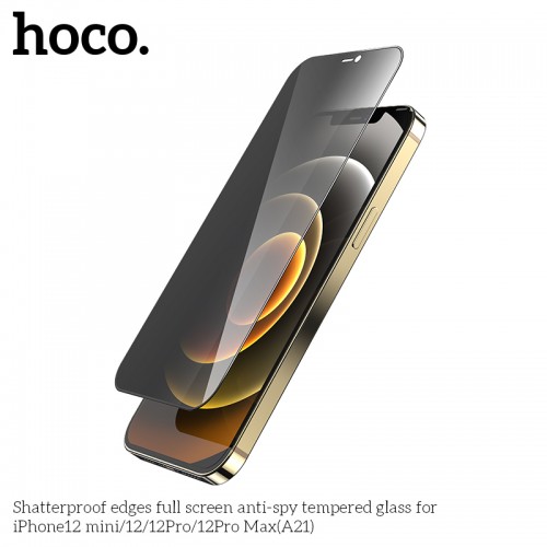 Защитное стекло HOCO Shatterproof edges full screen anti-spy tempered glas для iPhone 12 Mini 5.4" (A21)