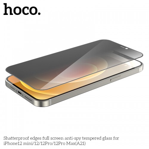 Защитное стекло HOCO Shatterproof edges full screen anti-spy tempered glas для iPhone 12 Mini 5.4" (A21)