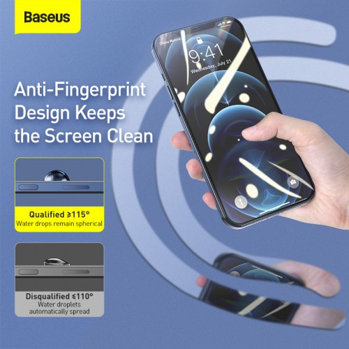Захисне скло BASEUS 0.3 mm Full-screen and Full-glass anti-blue light для iPhone 12 Mini 5.4 " (2pcs) (SGAPIPH54N-KN01) black