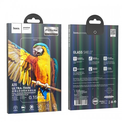 Захисне скло Hoco Ultra-thin full screen HD tempered film для iPhone 12 Pro Max 6.7" |A20| black