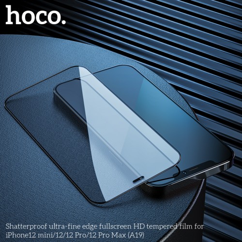 Защитное стекло Hoco Shatterproof edge HD tempered film для iPhone 12/12 Pro 6.1" (A19)
