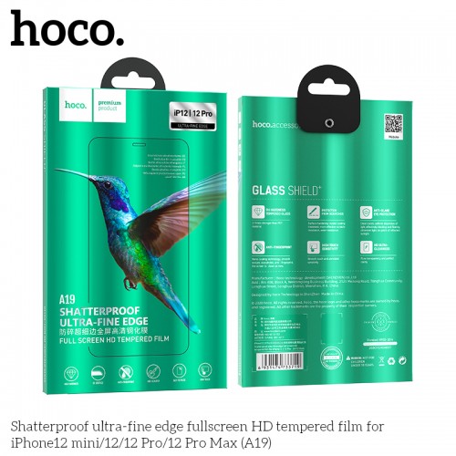 Защитное стекло Hoco Shatterproof edge HD tempered film для iPhone 12/12 Pro 6.1" (A19)