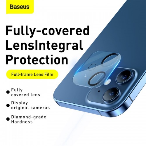 Захисне скло BASEUS Full-frame Lens Film для камери iPhone 12 6.1" (2pcs/pack) (SGAPIPH61N-AJT02) transparent