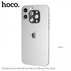 Захисне скло HOCO 3D Metal frame flexible Lens film дпя камери iPhone 12 Pro (A18) black