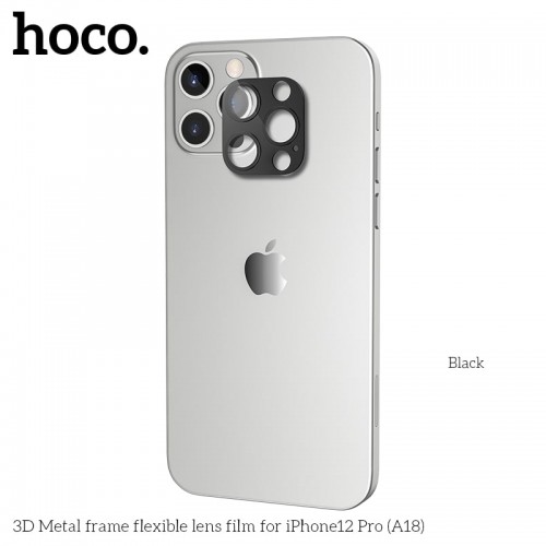 Захисне скло HOCO 3D Metal frame flexible Lens film дпя камери iPhone 12 Pro (A18) black