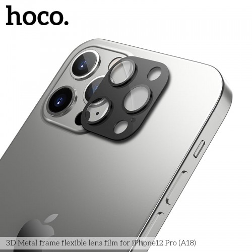 Захисне скло HOCO 3D Metal frame flexible Lens film дпя камери iPhone 12 Pro (A18) black