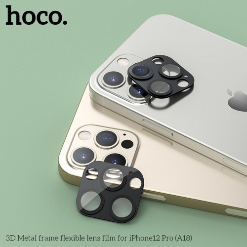 Захисне скло HOCO 3D Metal frame flexible Lens film дпя камери iPhone 12 Pro (A18) black