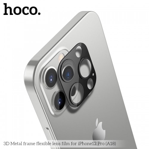 Захисне скло HOCO 3D Metal frame flexible Lens film дпя камери iPhone 12 Pro (A18) black