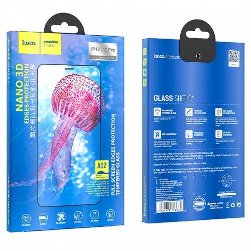 Защитное стекло HOCO Nano 3D full screen edges protection tempered для iPhone12/12 Pro 6.1" |A12|