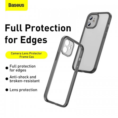 Чохол BASEUS Camera Lens Protector Frame Case Для Iphone 12 (FRAPIPH61N-02) white