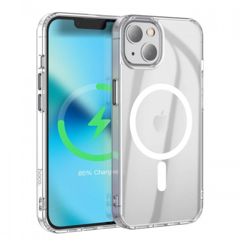 Чохол Hoco Magnetic series airbag anti-fall protective shell для iPhone 13 6.1" transparent