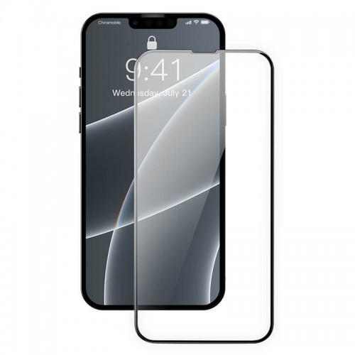 Захисне скло BASEUS 0.23 mm curved screen для iPhone 13/13pro 6.1" 2021 (2pcs + Pasting Artifact) (SGQP020101) black