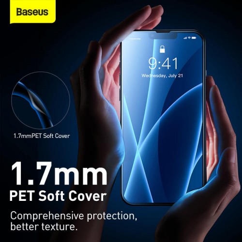 Захисне скло BASEUS 0.23 mm curved screen для iPhone 13/13pro 6.1" 2021 (2pcs + Pasting Artifact) (SGQP020101) black