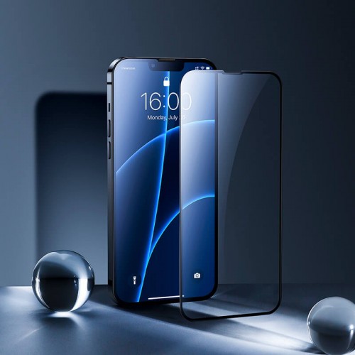 Захисне скло BASEUS 0.23 mm curved screen для iPhone 13/13pro 6.1" 2021 (2pcs + Pasting Artifact) (SGQP020101) black