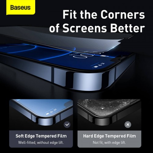 Захисне скло BASEUS 0.23 mm curved screen для iPhone 13 Pro Max 6.7 " 2021 (2pcs + Pasting Artifact) (SGQP020201) black