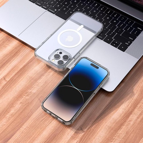 Чохол HOCO для iPhone 14 Pro Max Magnetic series airbag anti-fall protective shell transparent