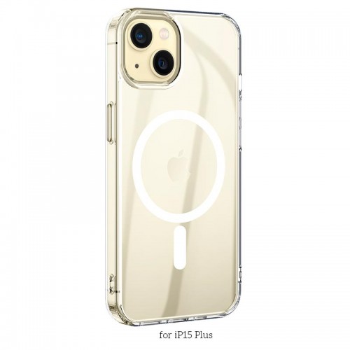 Чохол для iPhone15 Plus Hoco Magnetic series airbag anti-fall protective shell transparent