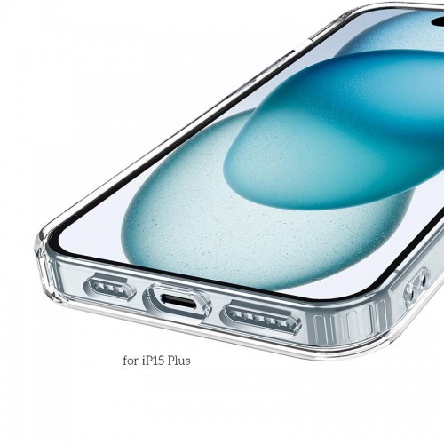 Чохол для iPhone15 Plus Hoco Magnetic series airbag anti-fall protective shell transparent