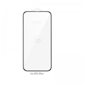 Захисне скло для iPhone15 Plus HOCO Nano 3D full screen edges protection tempered glass (A12 Plus) black