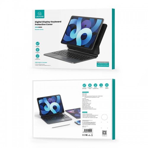 USAMS BH876 Digital Display Keyboard Protective Cover iPad Pro 12.9 inches black