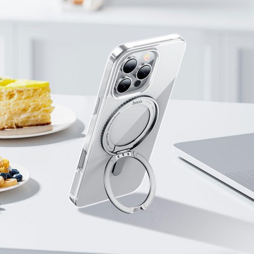 Чохол HOCO для iPhone 16 Pro rotating magnetic case (AS1) transparent
