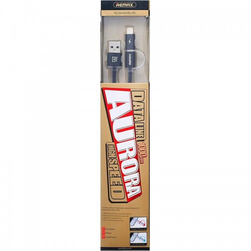 Кабель combo Micro USB + Lightning REMAX Aurora RC-020t silver