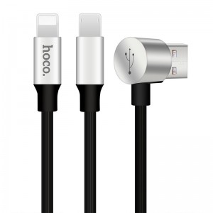 Кабель Hoco combo Lightning + Micro U18 black