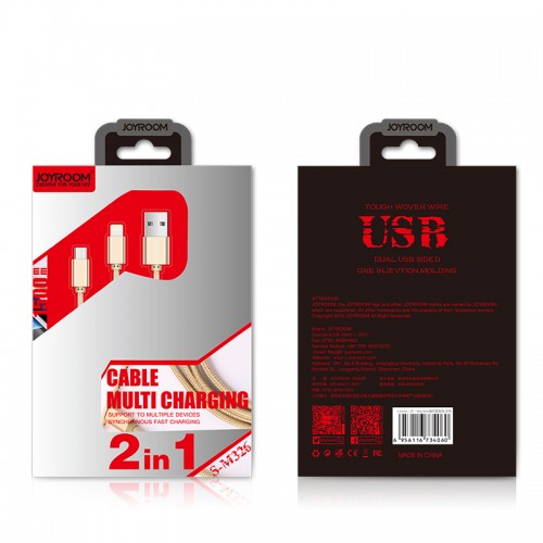 Кабель combo Micro USB + Lightning JOYROOM s-M326 |1.5M| silver