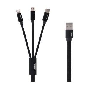 Кабель combo Micro USB + Lightning + Type-C Remax Kerolla RC-094th black