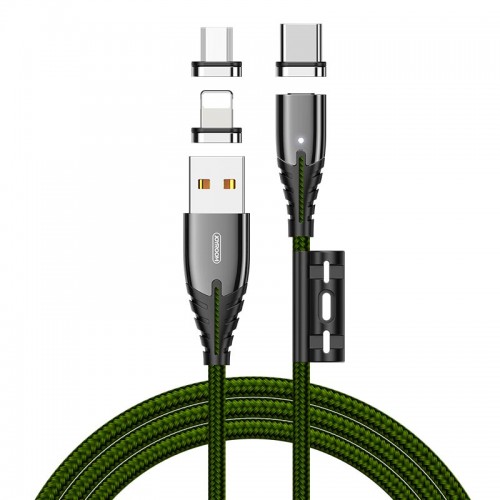 Кабель JOYROOM Combo Lightning+Micro USB+Type-C Magnetic Series 3in1 S-M408 |1.2m, 3A|