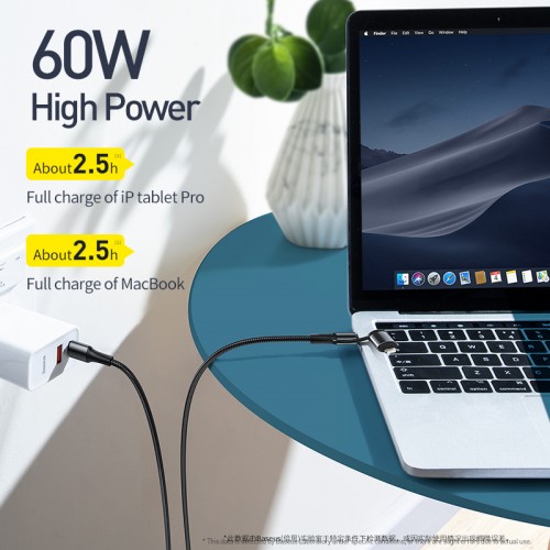 Кабель BASEUS Combo twins 2 in 1 Cable Type-C to Type-c / Lightning |1M, 60W (20V 3A) + 18W (9V 2A)| (CATLYW-H01) black