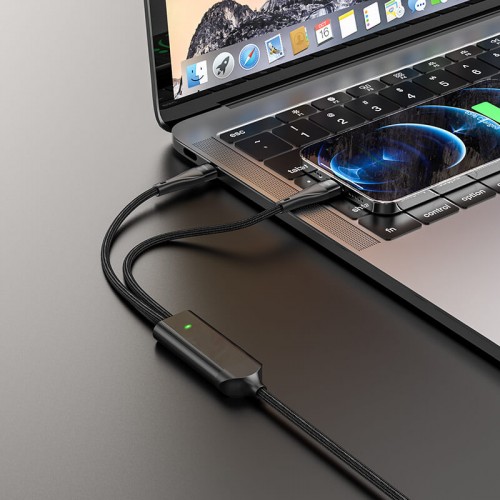 Кабель HOCO Combo Type-C to Type-C/Lightning Super U102 |1.5m, 3A,100W/20W|