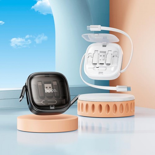 Кабель Hoco Retractable charging data Cable set U140 |0,95m, PD27/60W, 3A| black