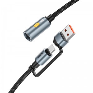 Кабель комбо HOCO USB/Type-C to cigarette lighter adapter cable UA38B |0.3M|