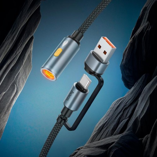 Кабель комбо HOCO USB/Type-C to cigarette lighter adapter cable UA38B |0.3M|