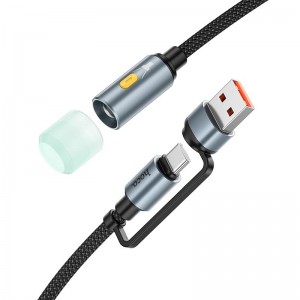Кабель комбо HOCO USB/Type-C to LED light adapter cable UA38C |0.3M|