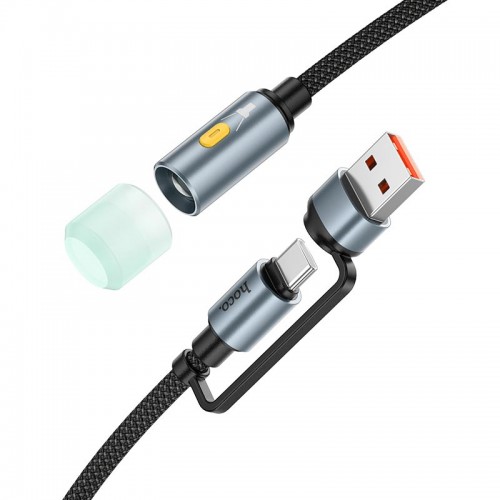 Кабель комбо HOCO USB/Type-C to LED light adapter cable UA38C |0.3M|
