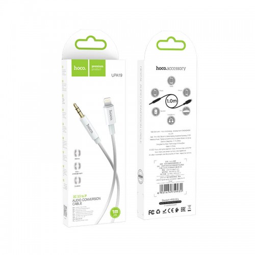 Кабель HOCO AUX to Lightning digital audio conversion cable UPA19 |1M| silver