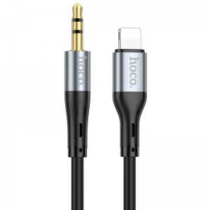 Кабель HOCO 3.5 mm to Lightning silicone digital audio conversion cable UPA22 |1M| black