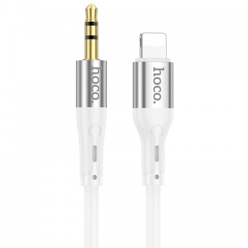 Кабель HOCO 3.5 mm to Lightning silicone digital audio conversion cable UPA22 |1M| white