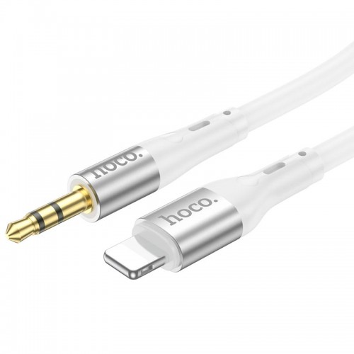 Кабель HOCO 3.5 mm to Lightning silicone digital audio conversion cable UPA22 |1M| white