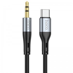 Кабель HOCO 3.5 mm to Type-C silicone digital audio conversion cable UPA22 |1M| black