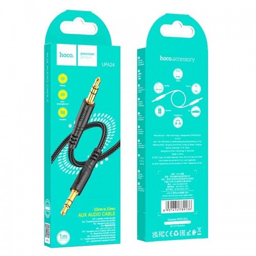 Кабель Hoco Smooth AUX audio Cable UPA24 |1m| black
