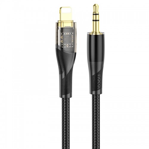 Кабель HOCO 3.5 mm to lightning Transparent Discovery Edition Digital audio conversion cable UPA25 |1M| black