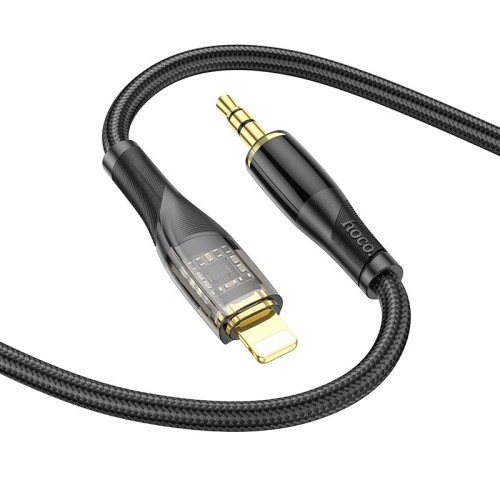 Кабель HOCO 3.5mm to lightning Transparent Discovery Edition Digital audio conversion cable UPA25 |1M|