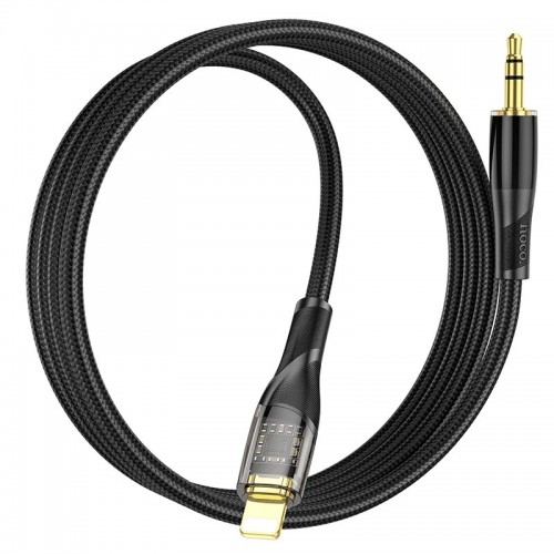 Кабель HOCO 3.5mm to lightning Transparent Discovery Edition Digital audio conversion cable UPA25 |1M|