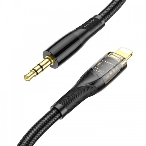 Кабель HOCO 3.5mm to lightning Transparent Discovery Edition Digital audio conversion cable UPA25 |1M|